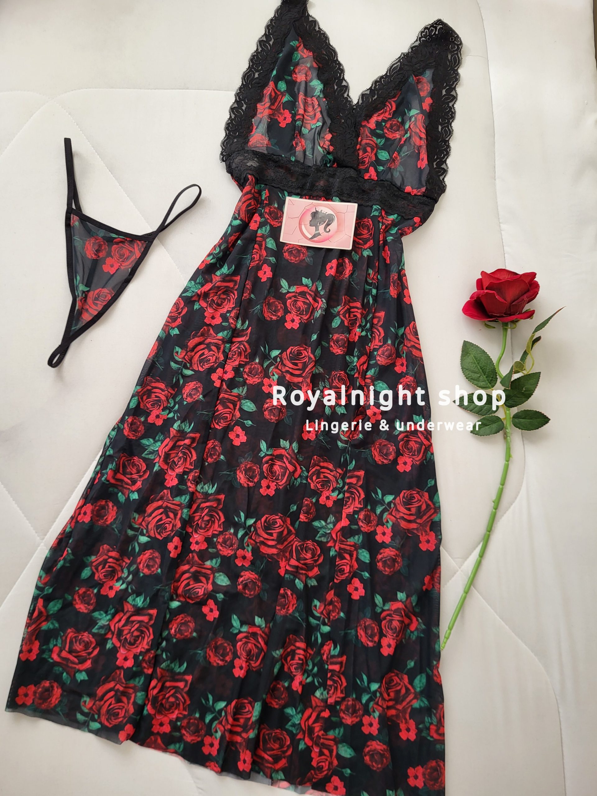 لباس خواب طرح گل رز - تصویر 4